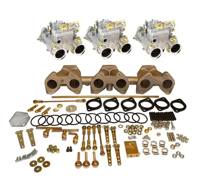 Kit de conversión a carburador Weber 40 DCOE x 3 para 1974-76 Triumph TR6 125 CV